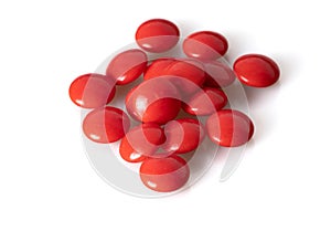 Image of red pills isolated with shadows