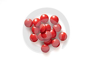 Image of red pills isolated with shadows