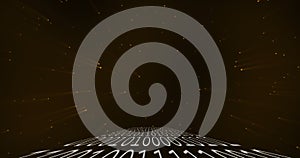 Image of red spots over binary coding