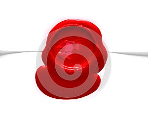 Image of red wax stamp over white