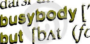 Focus on the word busybody isolated photo