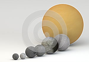 Saturn moons in size comparison
