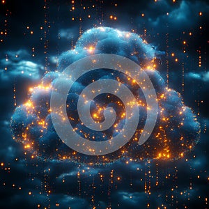 Cloud Computing in Blue and Gold