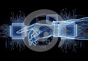 Image represents concepts of artificial intelligence, virtual