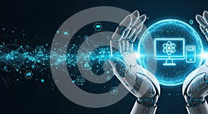 Artificial intelligence ai robotic automation technology machine learning future innovation hands