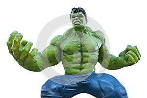 Statue of hulk superhero in disney paris