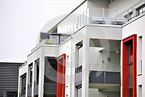 An Image of a residential home with modern facade painting, exterior shot