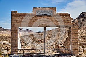 Rhyolite ghost town in Nevada stunning structure entrance abandoned