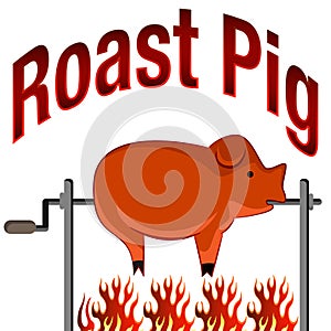 Roasted Pig Cartoon and Text photo