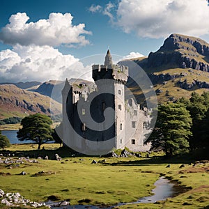 The ruins of Kilchurn castle are on Loch Awe, the longest fresh water loch in Scotland. It can be accessed on foot