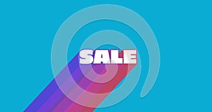 Image of sale text on blue background