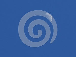 half moon view in the blue background.