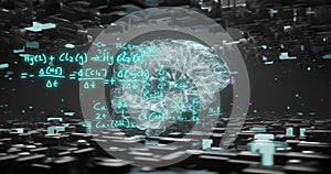 Image of scientific data processing over human brain