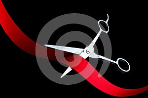 Image of Scissors cut ribbon