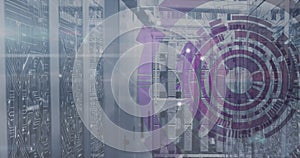 Image of scope and data processing over computer servers