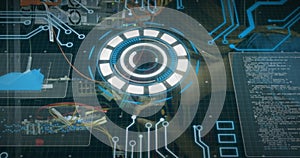 Image of scope scanning and data processing over cables in computer server