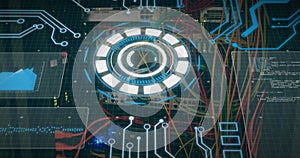 Image of scope scanning and data processing over cables in computer server