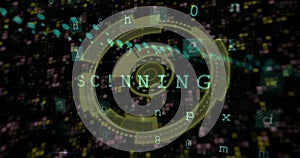 Image of scope scanning and data processing over moving columns
