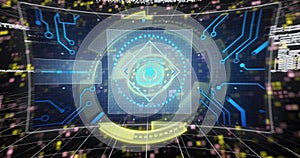 Image of scope scanning and data processing over moving columns