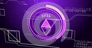 Image of scope scanning with icons over data processing