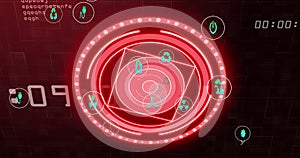 Image of scope scanning and icons over data processing