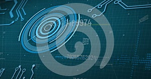 Image of scope scanning, numbers changing and data processing