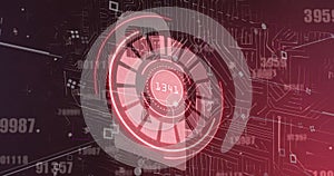 Image of scope scanning with padlock icon over data processing