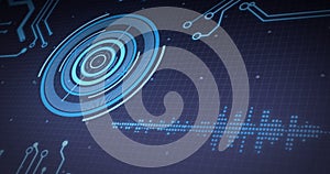 Image of scope scanning, processor elements and data processing over grid