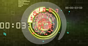 Image of scope scanning with qr code over data processing