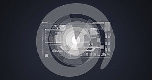 Image of scopes scanning and binary coding data processing over digital screen
