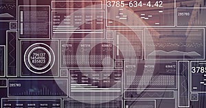 Image of screens with data processing over computer servers