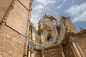 Facade of the Puerta de los Hierros of the Assumption Cathedral Valencia Spain photo