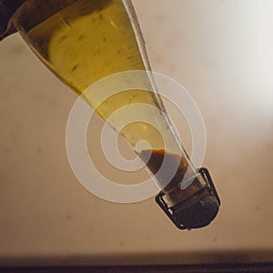 Image of sediment in a wine bottle