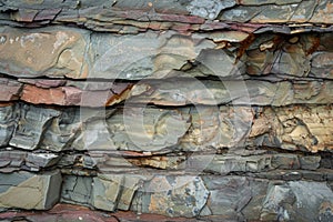 Image of Sedimentary layered rock texture. Texture for background usage