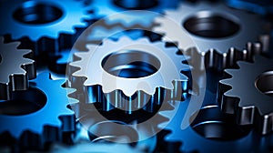 An image of a series of interlocking gears or cogs, symbolizing the complex interactions between c
