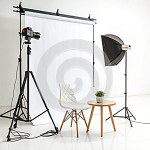 Setting isolated on white background photo
