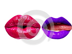 Image of sexy lips concept , isolated on white.