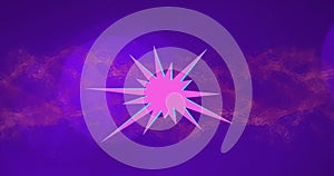 Image of shapes and light spots on blue background photo
