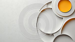 Abstract White and Orange Circular Design