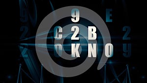 Digital Code in Blue Light