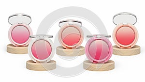 Collection of compact makeup blushers