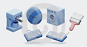 Blue 3D Rendered Objects