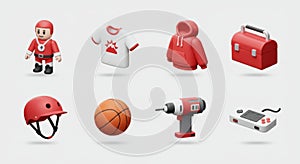 Red 3D Rendered Objects