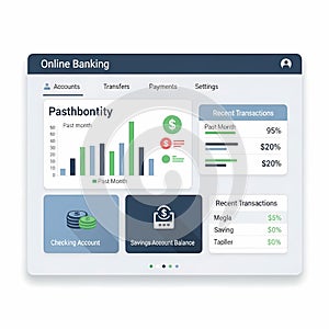 Online banking interface with financial data visualization