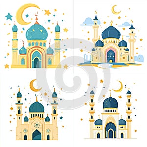 Mosque Illustrations: AI-Generated Designs