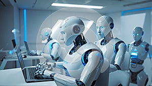 Robotic Workforce in Futuristic Office