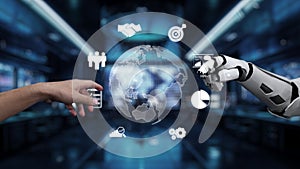 Human and Robot Collaboration in a Digital World: Symbolizing Technological Partnership and Innovation in the Future of