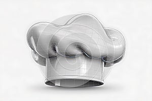 A 3D Render of a Classic Chef's Hat