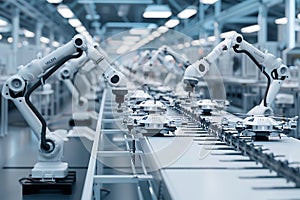 Automated Drone Assembly Line in Modern Factory photo