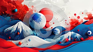 Korean Flag Taegeukgi Graphic Images for National Holidays Background photo